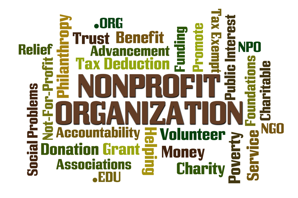 Nonprofit,Organization,Word,Cloud,On,White,Background